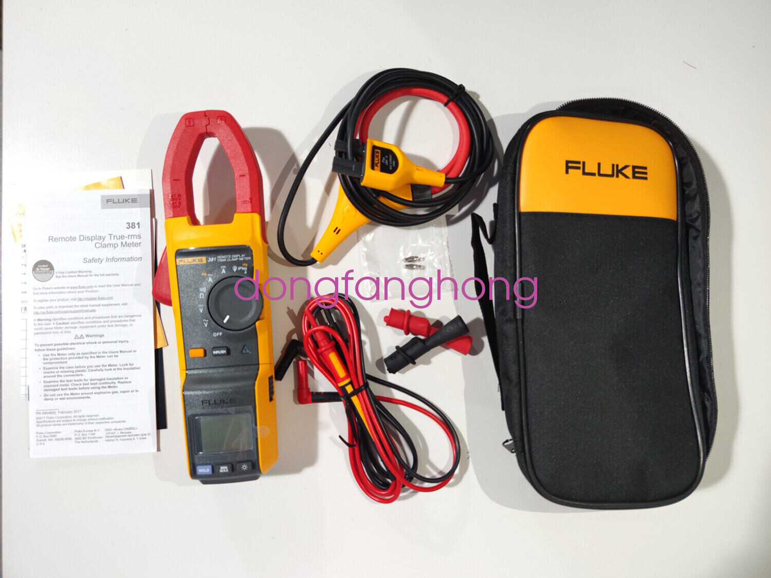 Fluke 381 Remote Display True-RMS AC/DC Clamp Meter with iFlex FedEx or DHL