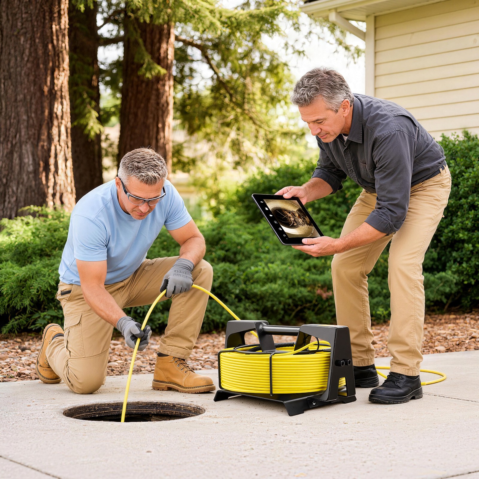VEVOR Sewer Camera with WiFi 65.6ft/20m IP68 Drain Pipeline Camera 12 LED Lights