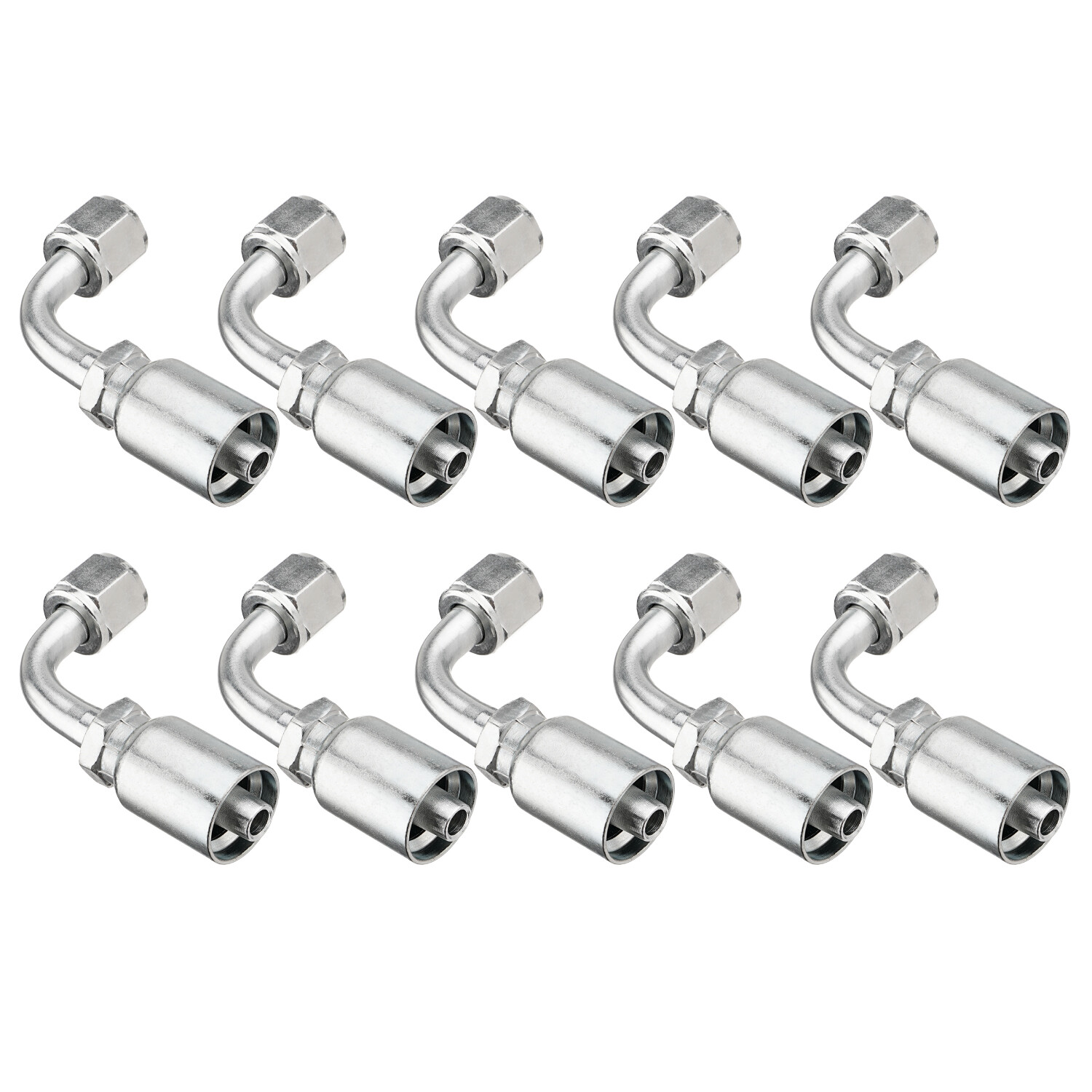 NEW 10x 13943 6-6 PK STYLE HYDRAULIC HOSE FITTINGS 3/8″ Hose 3/8″ FJIC 90 Degree