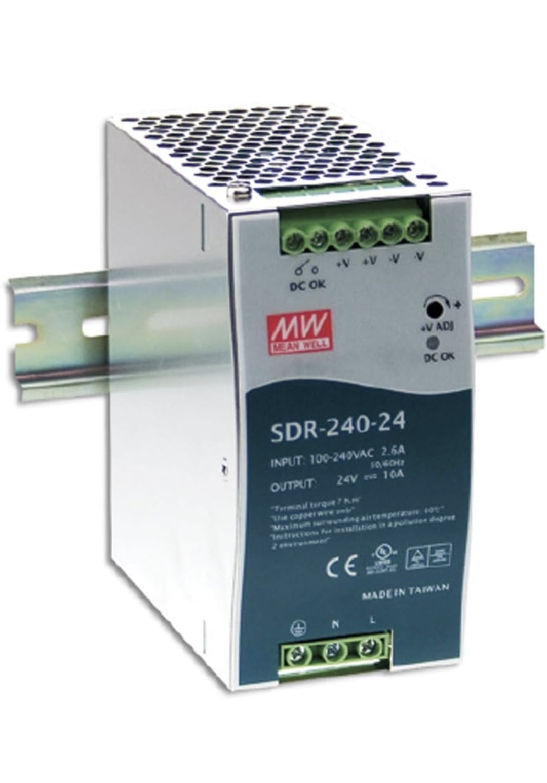 MEAN WELL SDR-240-48 240W 48V 5A AC to DC DIN-Rail Power Supply 100-240v input