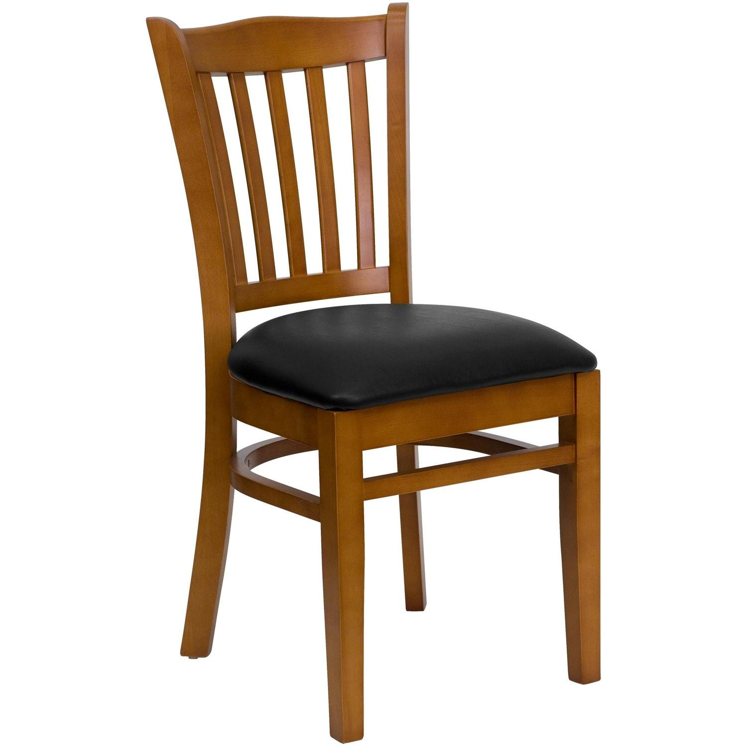 Cherry Hardwood Slat Back Restaurant Chair – 17.5 W X 20.75 D X 34.5 H