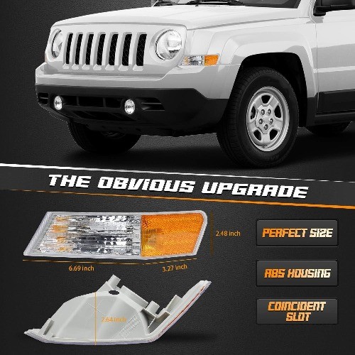 Front Turn Signal Light Lamp Cover Compatible with Patriot 2007 200 Size: Left