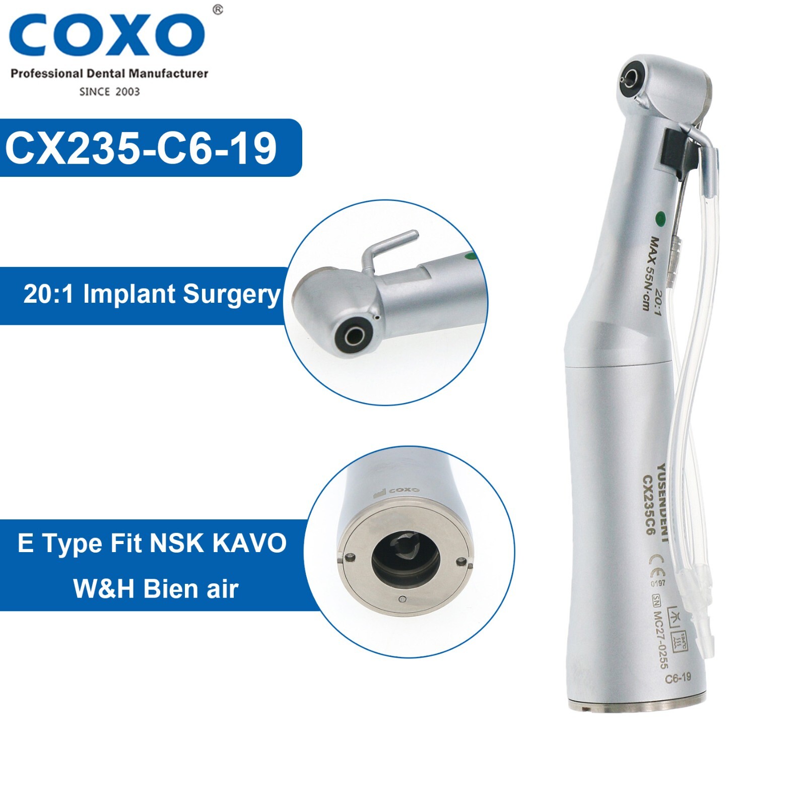 COXO Dental CX235 LED/Fiber/Surgical/Contra Angle Low Speed Handpiece NSK/KaVo