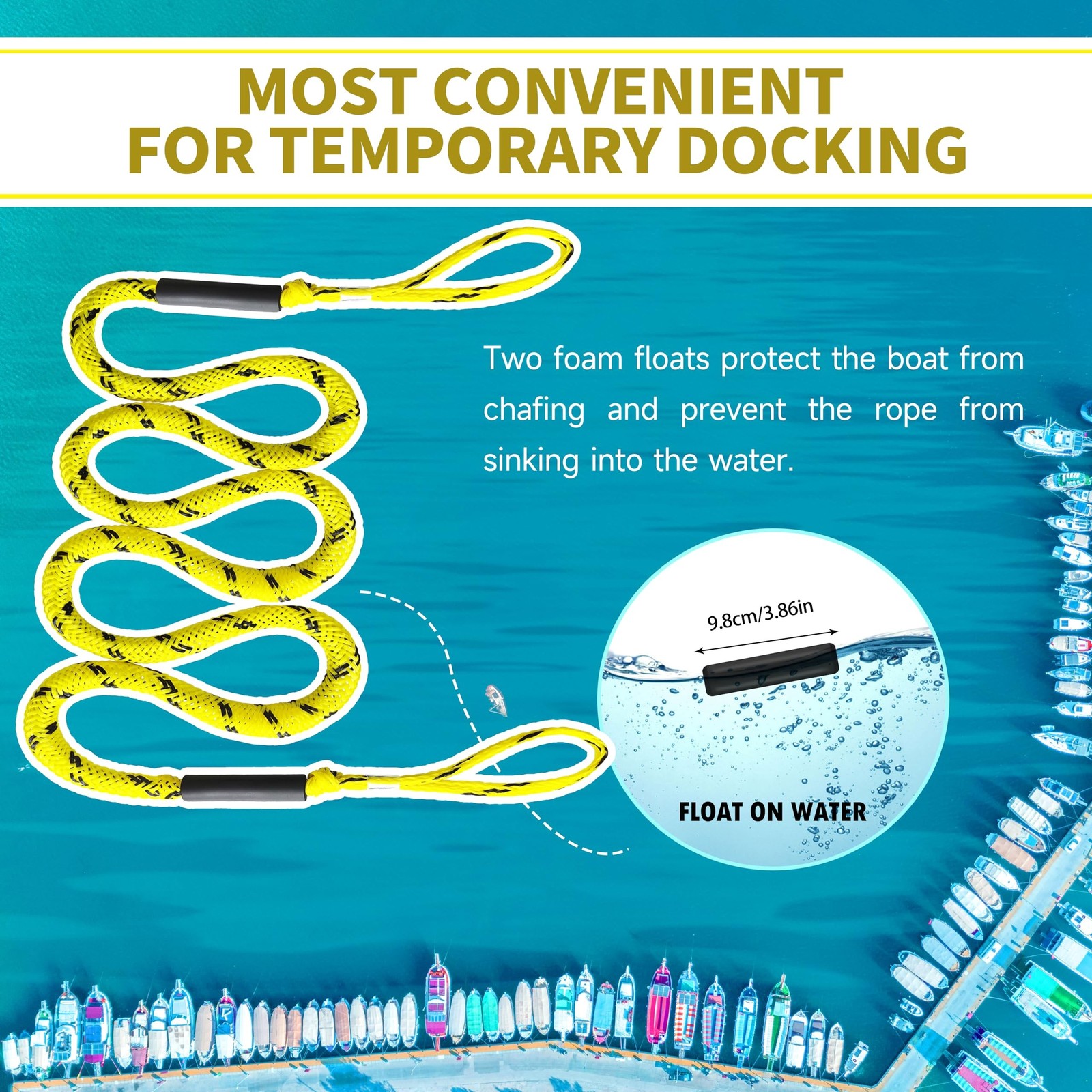 Bungee Dock Lines with Loops for Boats – Lightweight Elastic Pontoon, Deck