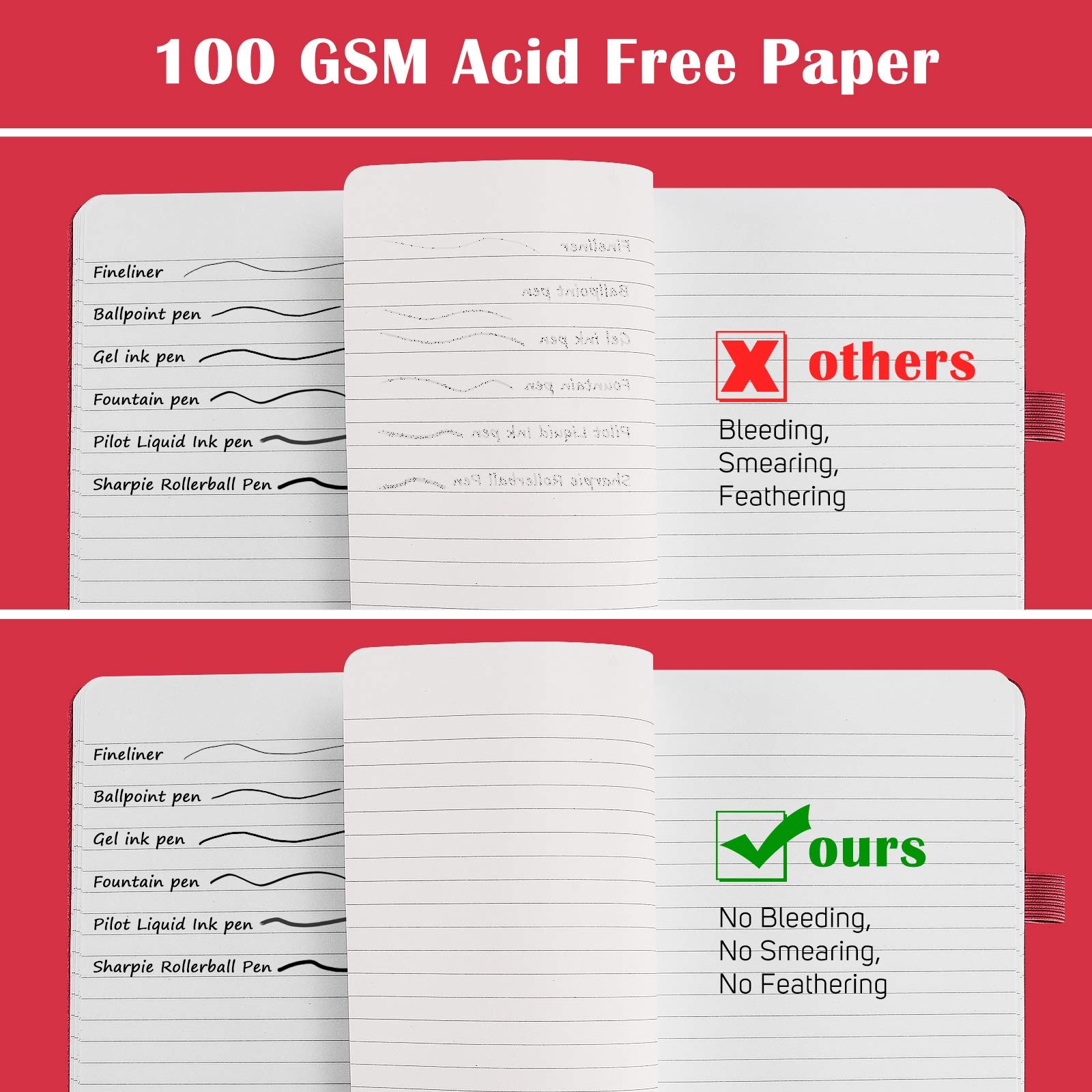 7 Pack Lined Journal Notebook Hardcover PU Leather Notebook for Men Women 100