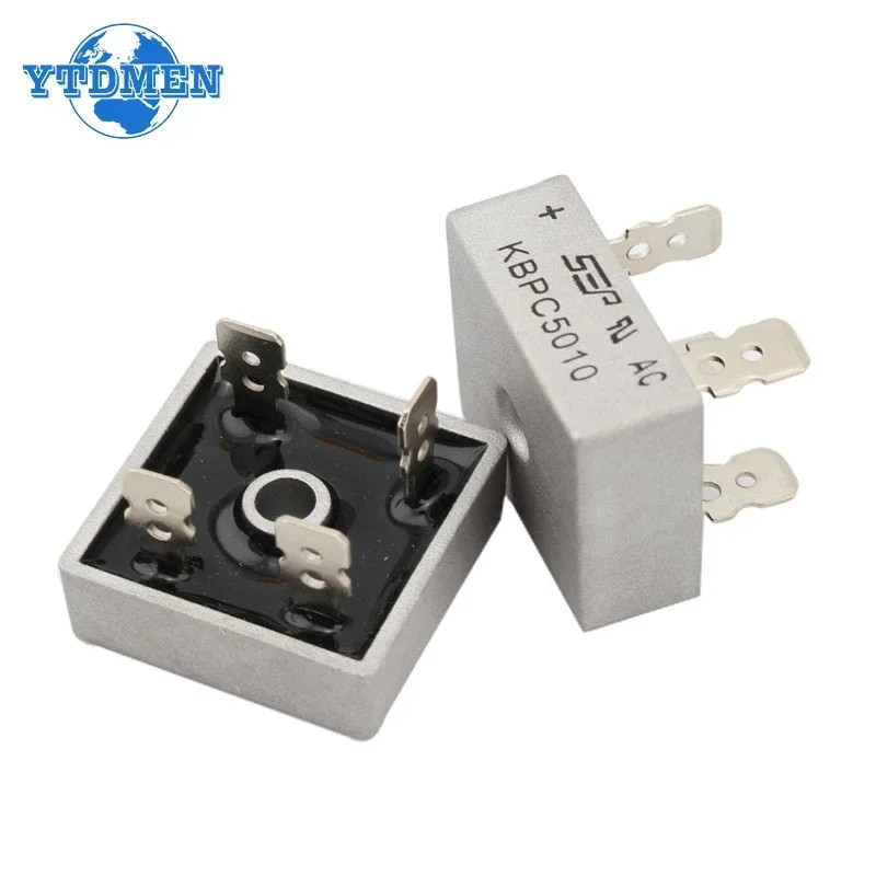 2PCS/5PCS Metal Case Single Phase Diode Bridge Rectifier KBPC5010 50A 1000V US