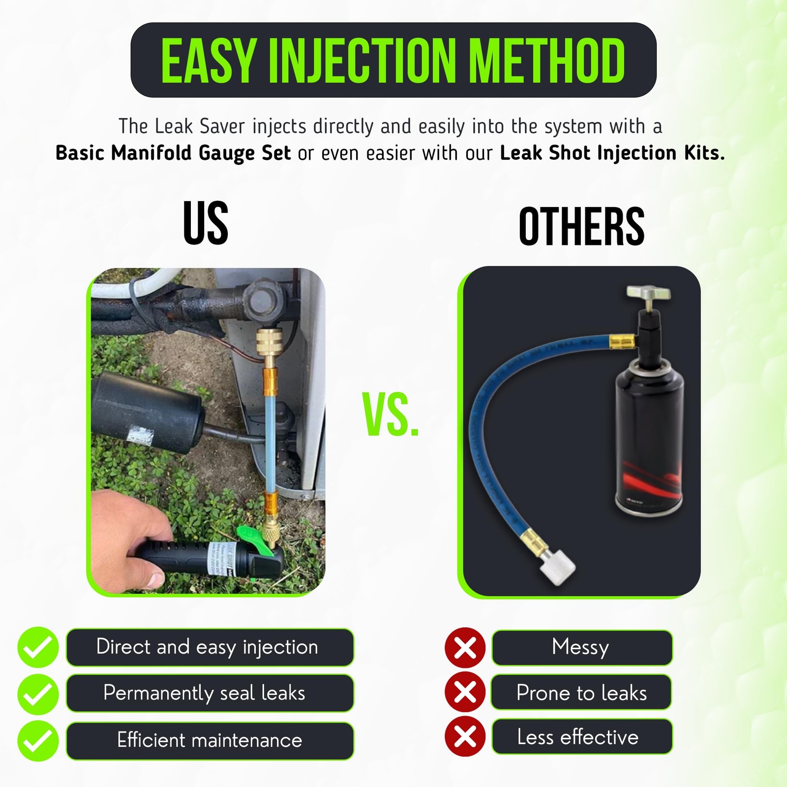 Leak Saver Direct Inject AC Standard System (Up to 5 Tons), 1 Pack