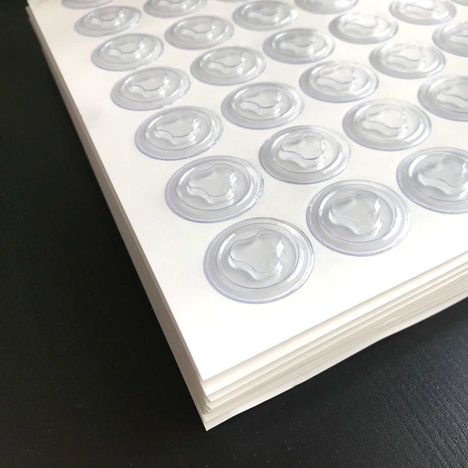 CD DVD Plastic Hub Spider Holders Back Adhesive Sticky Dots Studs 1000 pcs Clear
