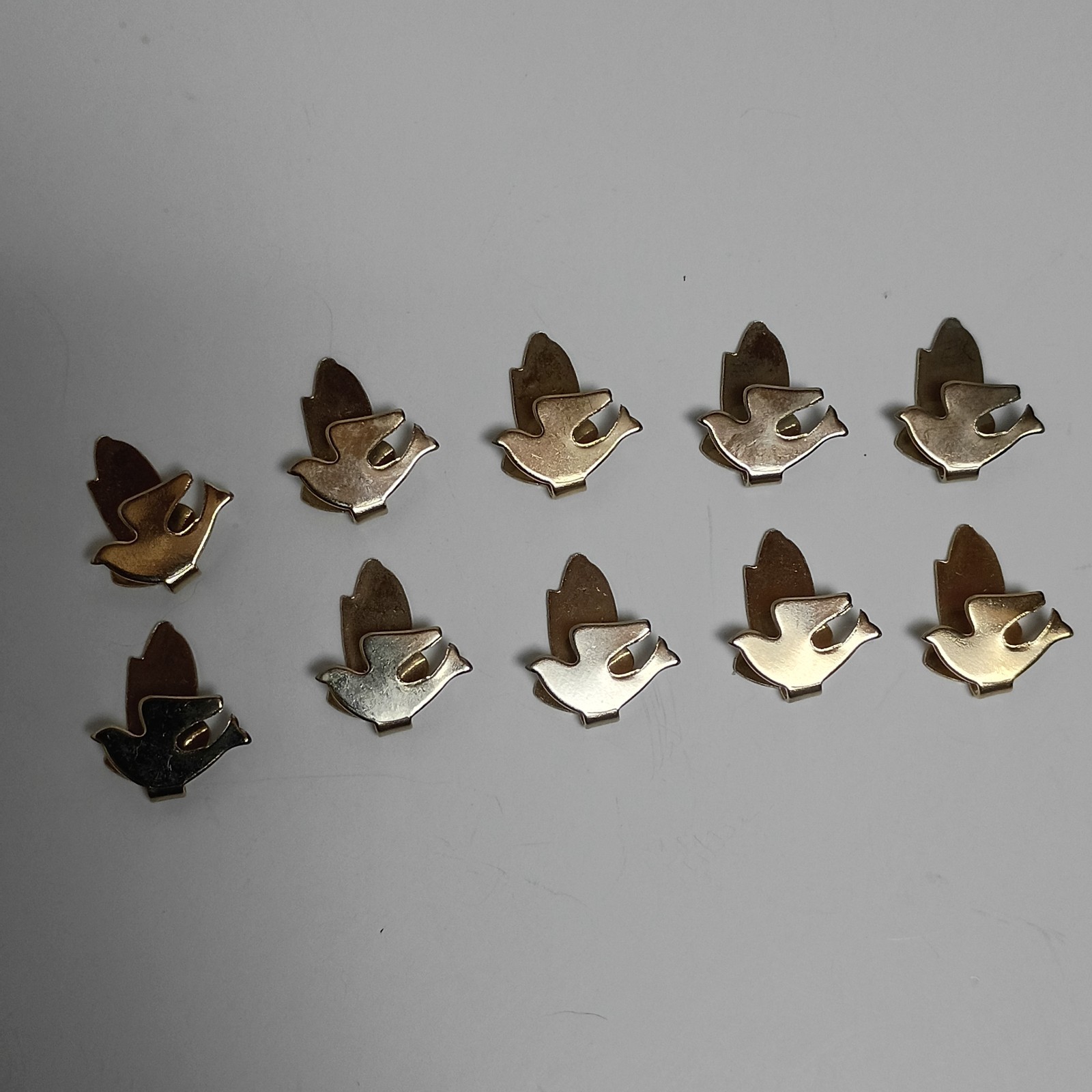 Lot of 10 Vintage Gold Tone Praying Hands Dove Bible Page Marker Bookmark Clips