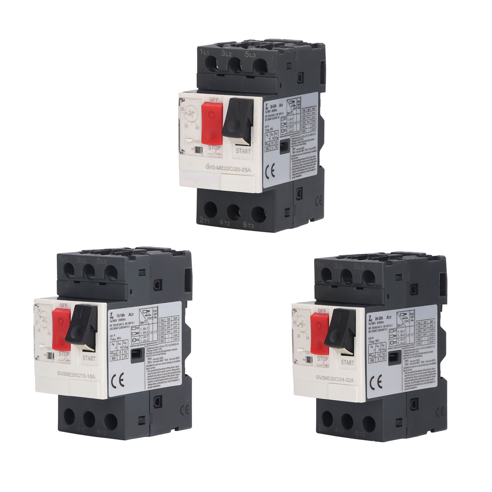 Motors Circuit Breaker 3P Overload Protection Switch Motor Starter Button AC690V