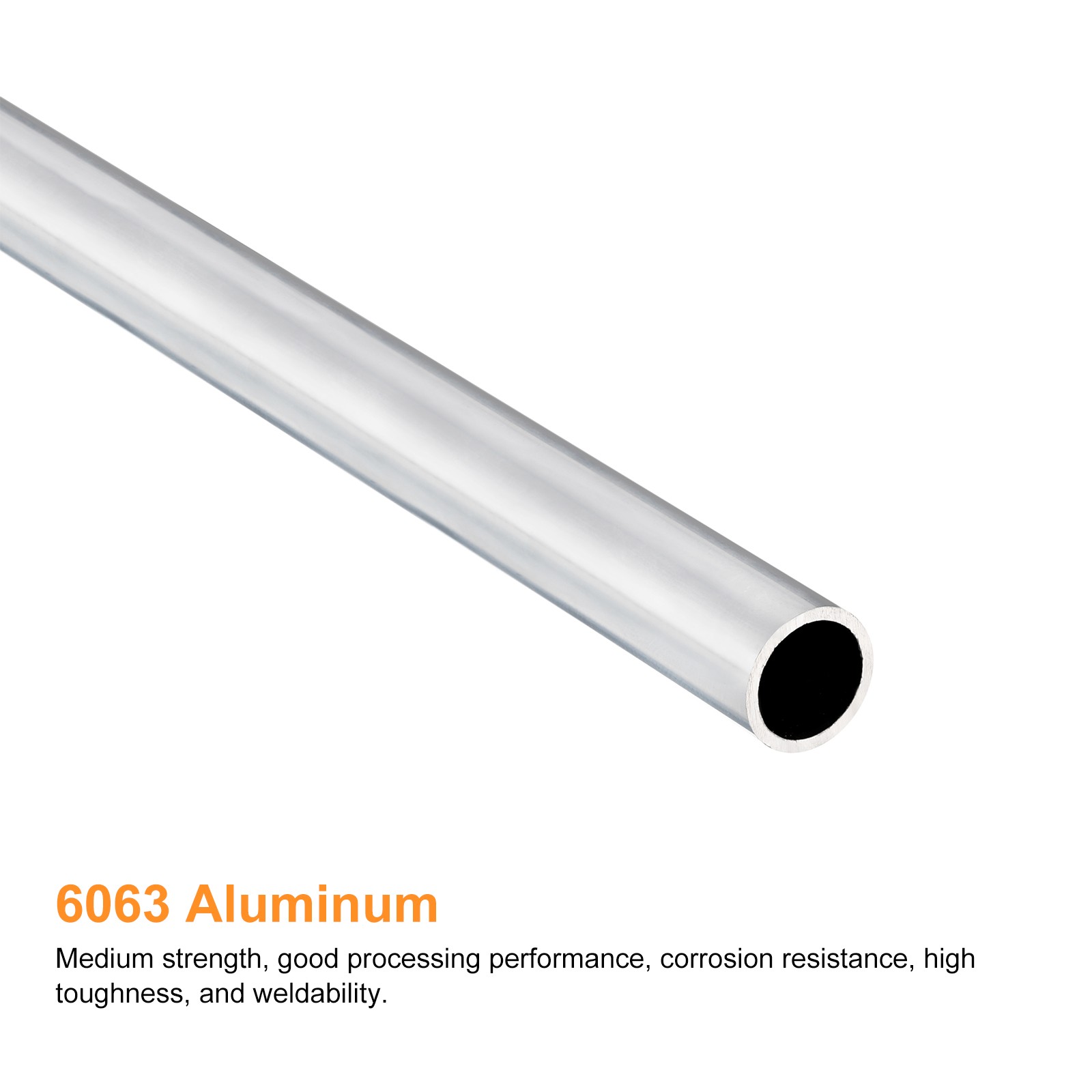 10mm OD 8mm Inner Dia 400mm Length 6063 Aluminum Round Tube for Industry DIY