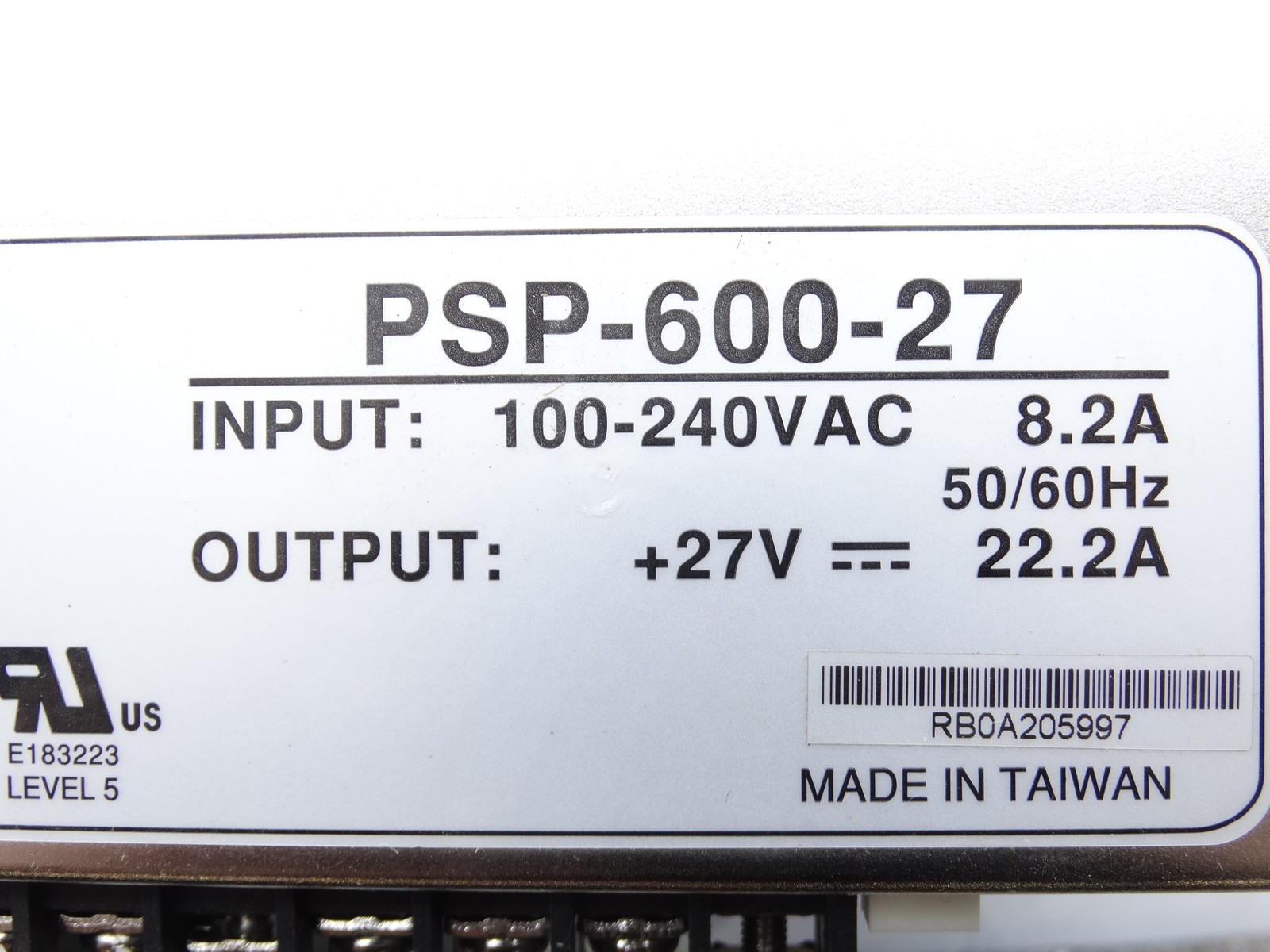 MEAN WELL PSP-600-27 POWER SUPPLY