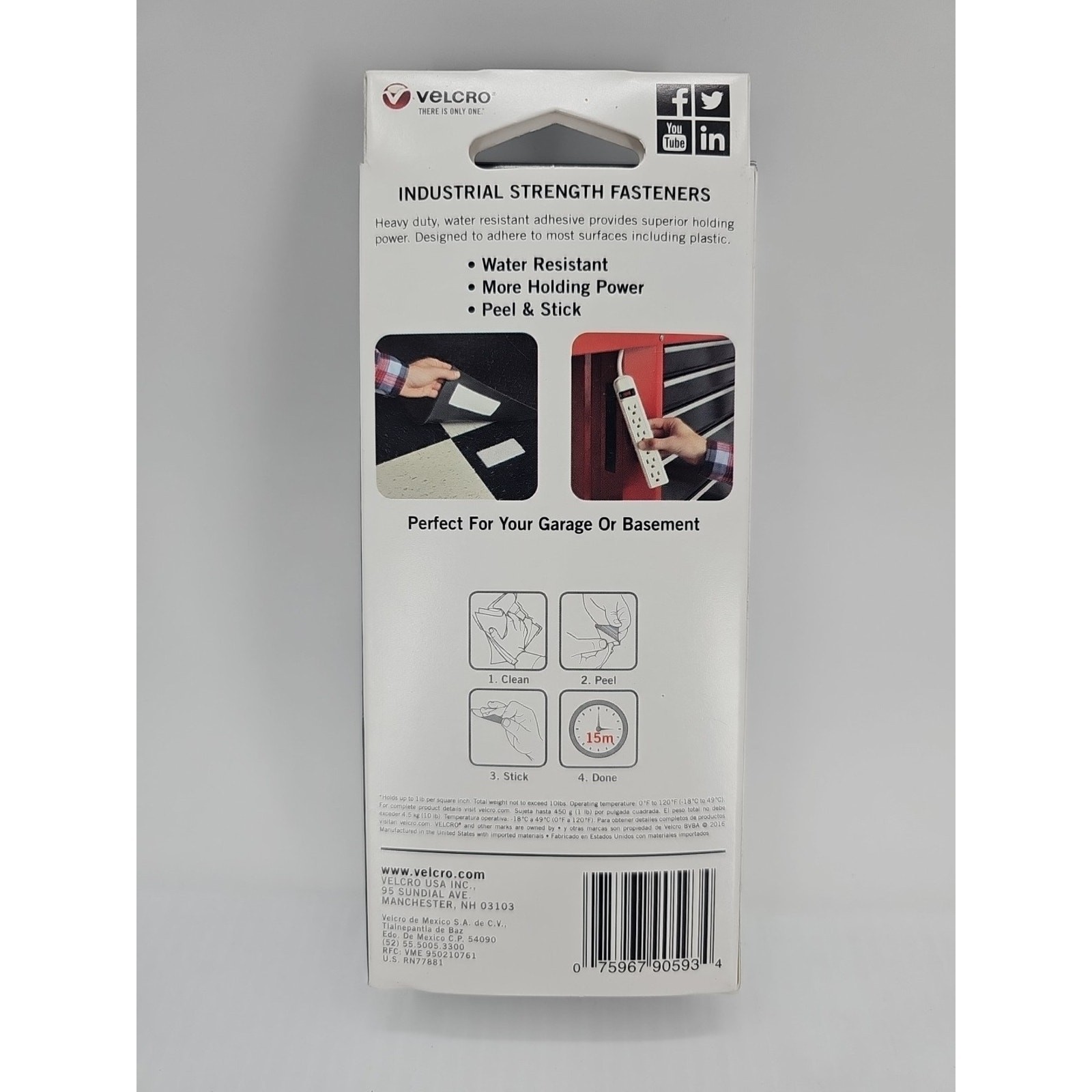 4′ x 2″ Velcro Roll • Industrial Strength • Holds Up to 10 lbs • Stick On [123]