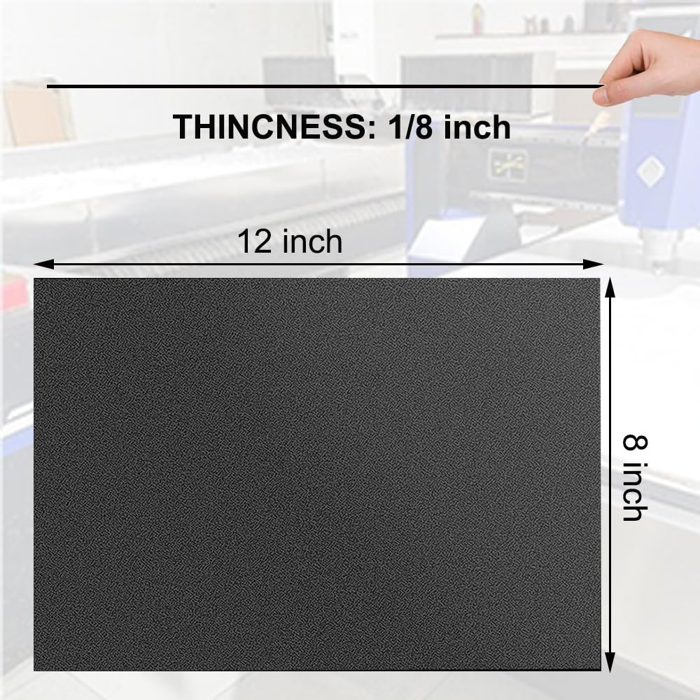 Pack of 2 ABS Plastic Sheet, Black Plastic Sheet 8″ x 12″ x 1/8″ Thick (3mm)