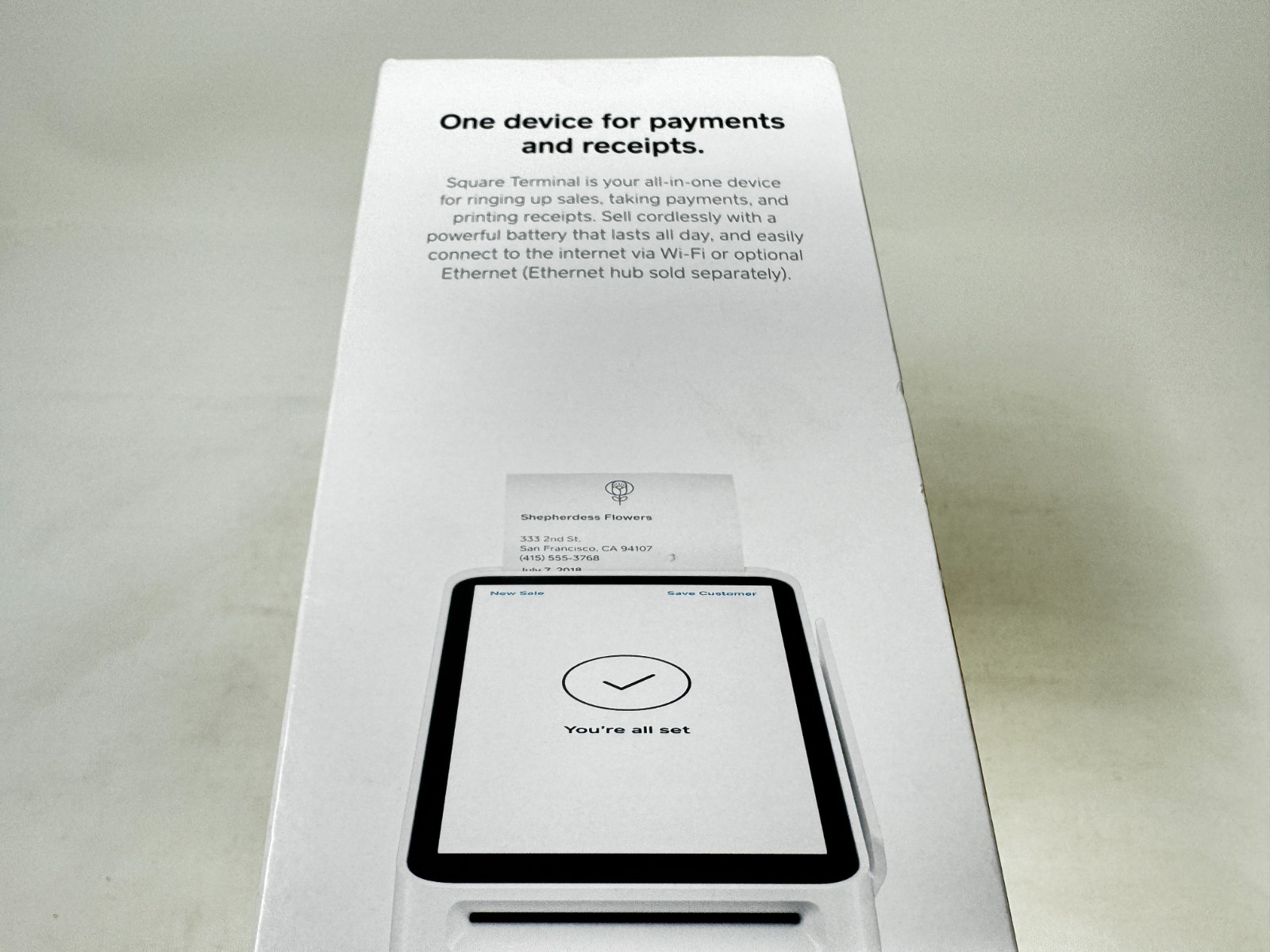 Square Terminal Credit Card Machine White Mobile POS Payment Processing