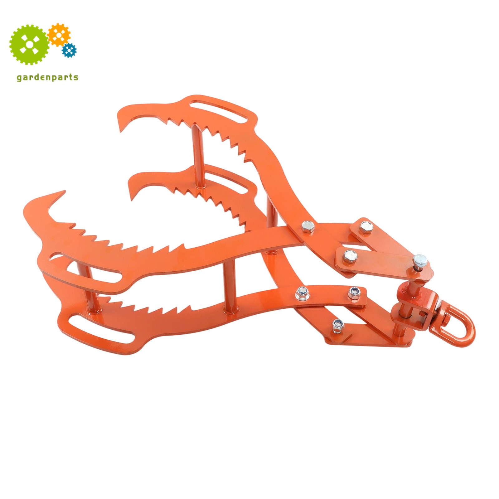 32in Log Lifting Tongs 4 Claw Solid Heavy Steel Log Grapple Swivel Log Tools