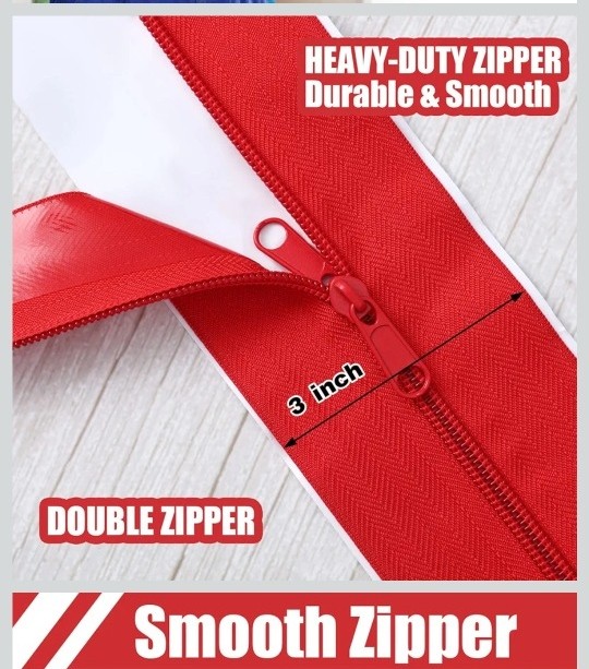Tigeen 12 Roll Heavy Duty Zipper Door for Dust Barriers 7 ft x 3 Inch Self Adhes