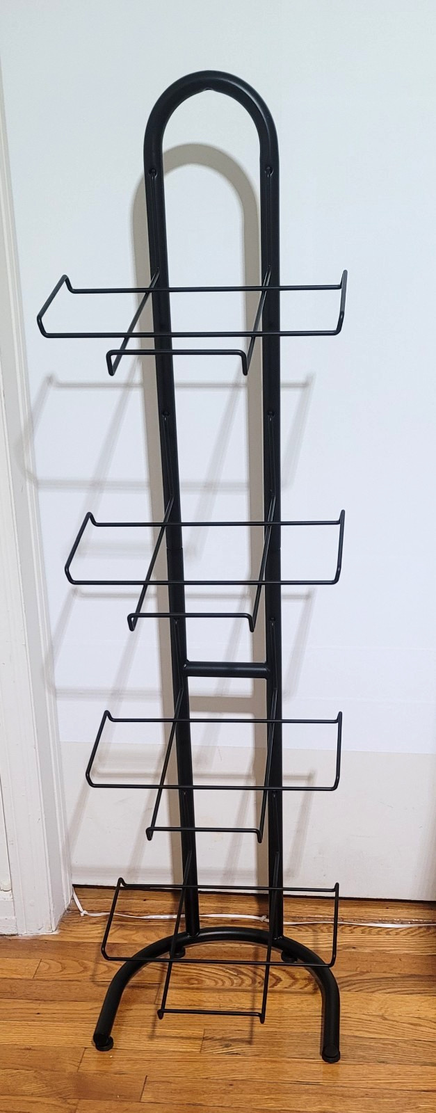 4 Tier Square Basket floor display for food w sign clips Mobile Merchandisers