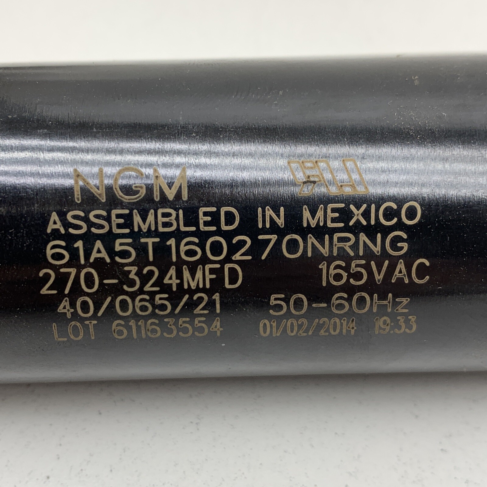 NGM 61A5T160270NRNG Start Capacitor 165VAC 270-324MFD 50/60HZ 40/065/33