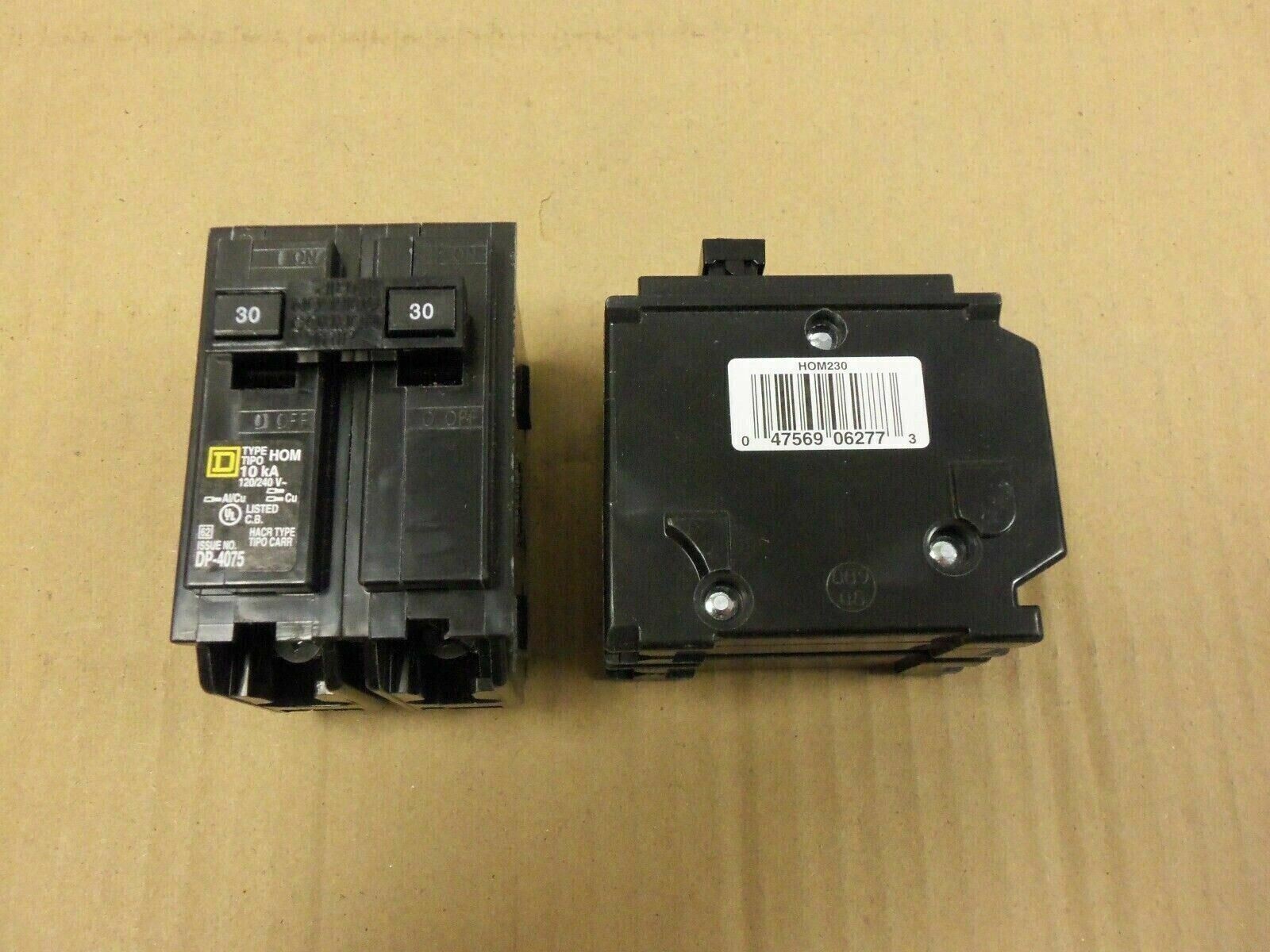 LOT OF 3 Square D HOM HOM230 2 Pole 30 Amp 240V Circuit Breaker