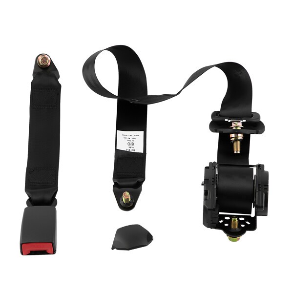 2pcs Seat Belt 3 Point Universal Retractable Safety Belt Black Extra long straps