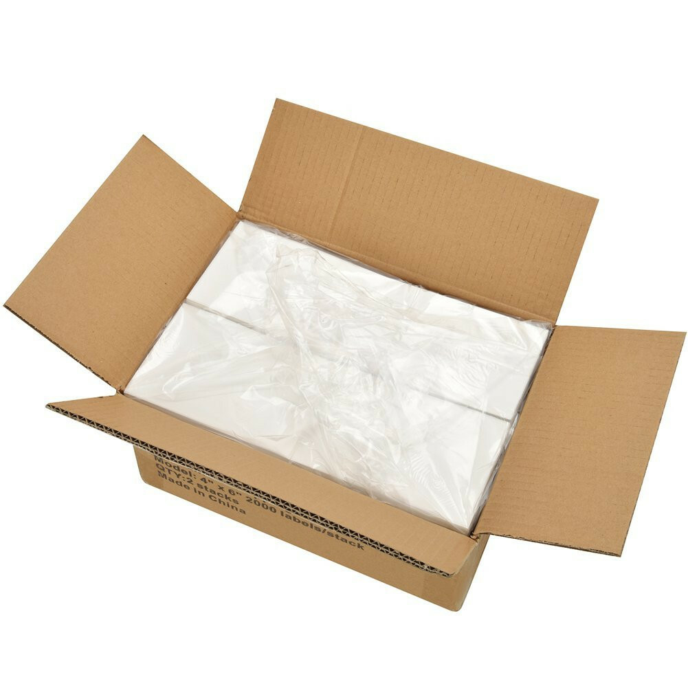 4000 4X6 FANFOLD DIRECT THERMAL SHIPPING LABELS 2 STACKS 2000 LABELS PER STACK