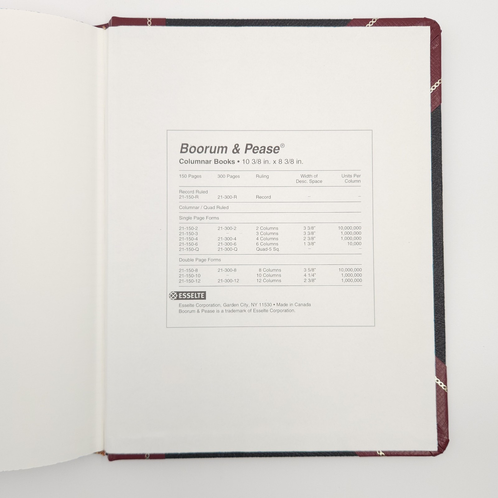 Boorum Pease Log Book G21 150-R Black Red Hardcover Ruled Journal Record Canada