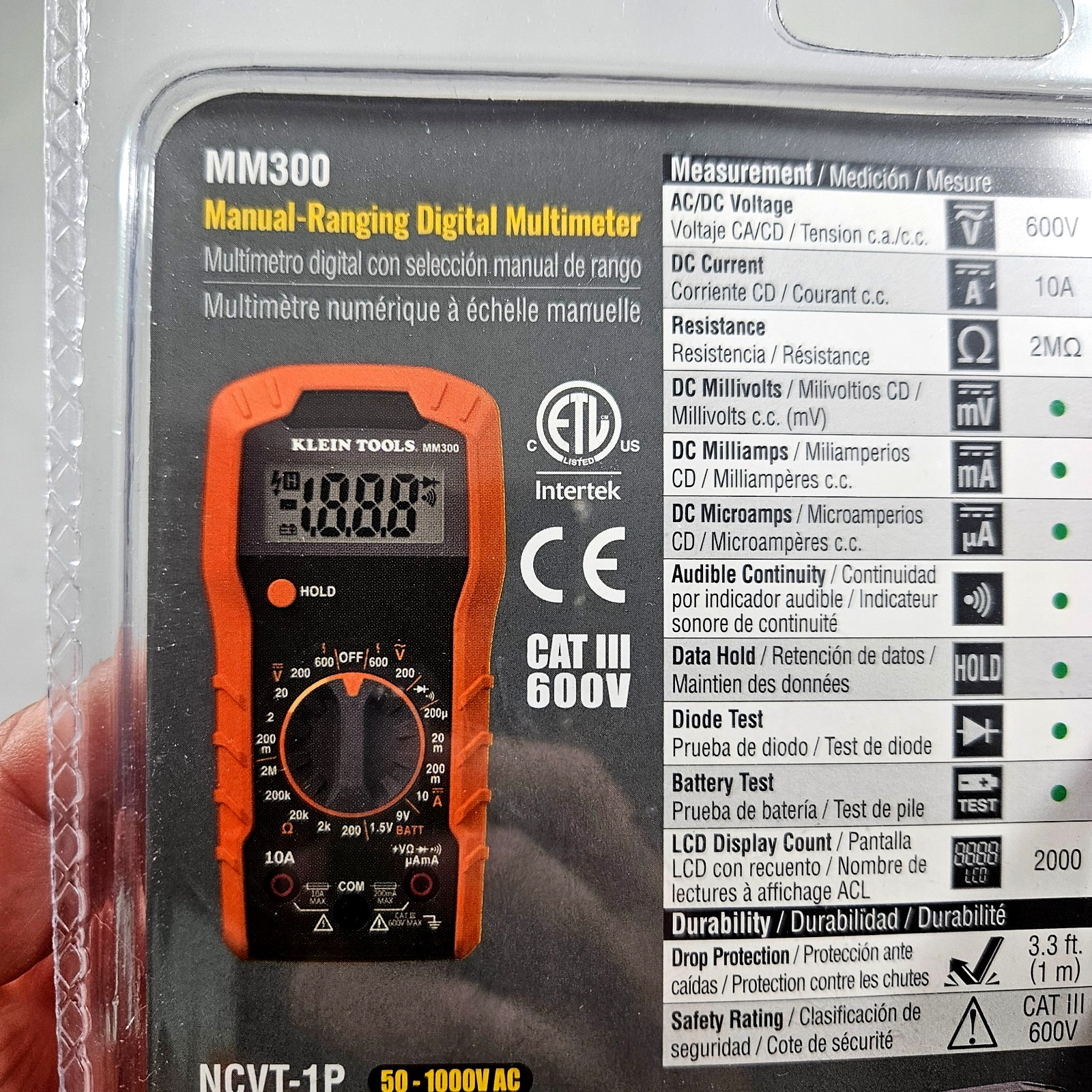 Klein Tools 69149P Electrical Test Kit MM300 NCVT-1P RT105 CAT III 600V New