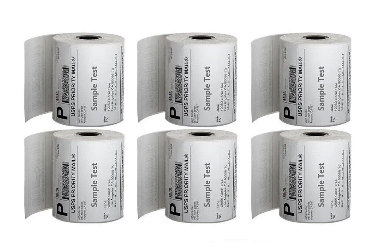 6 Rolls 4×6 Direct Thermal Shipping Labels 250/Roll for Zebra GK420d GK420t