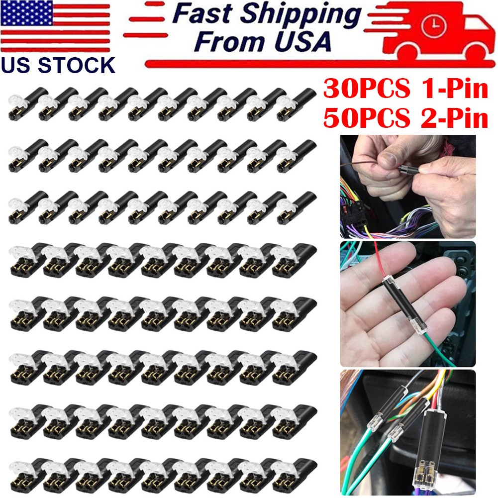 80 PCS Plug-In Quick Wire Connectors, Reusable Clamp Terminal Blocks for Cables