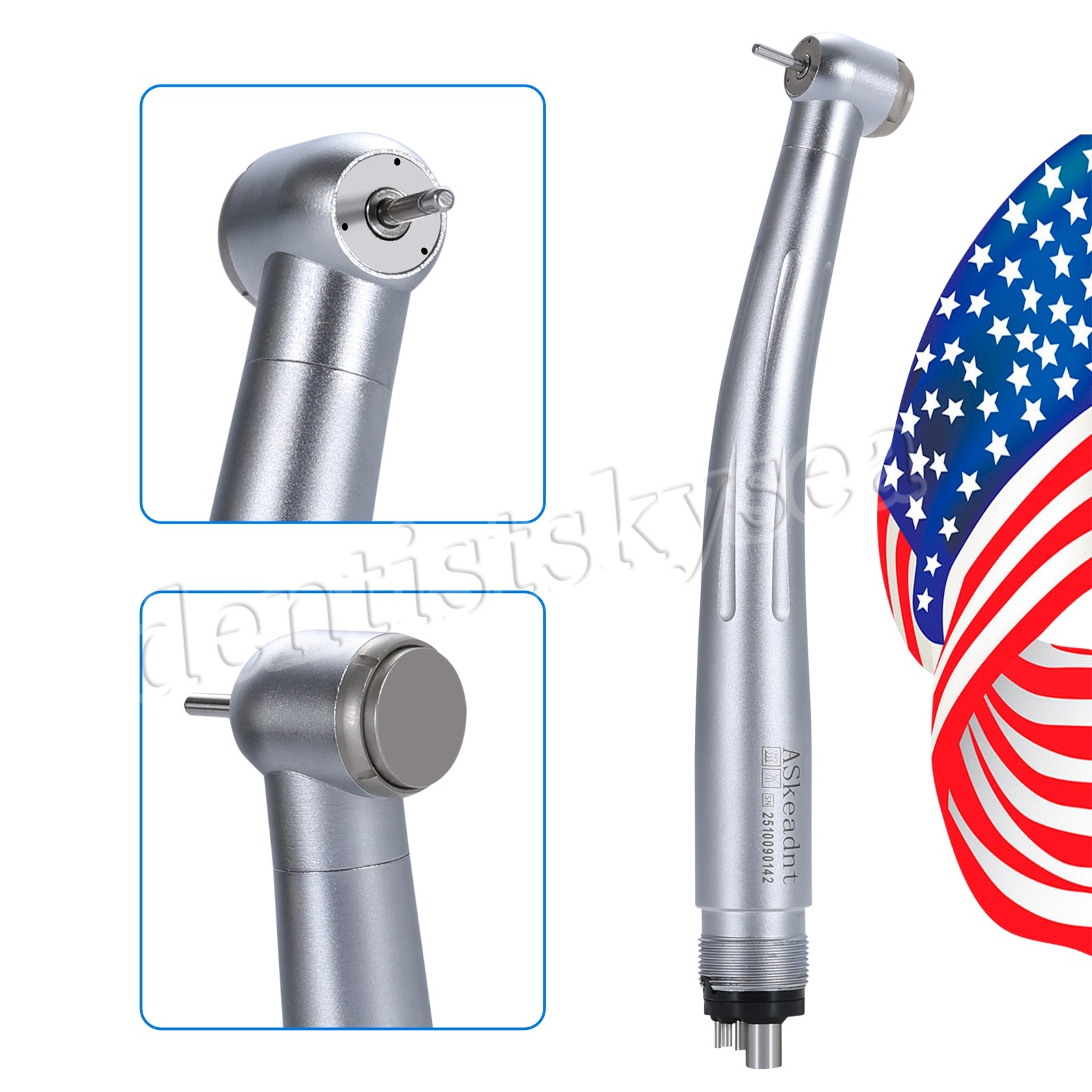 Dental High Speed Handpiece 4-Hole Quick Coupler Fit KaV NSK Turbine Push Button
