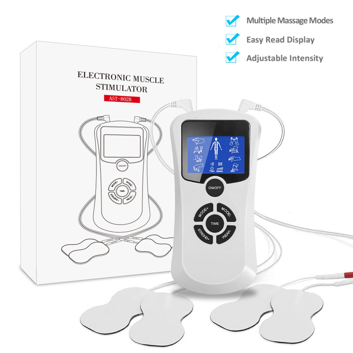 TENS Unit EMS Muscle Stimulator Full Body Electro Therapy Device Machine 8 Modes