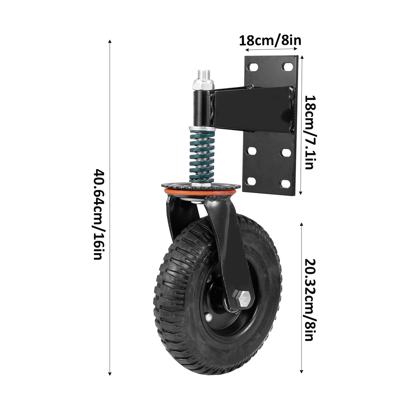 8″ Gate Wheels Heavy Duty Spring-Loaded Gate Caster For Wooden Metal Tube Gate