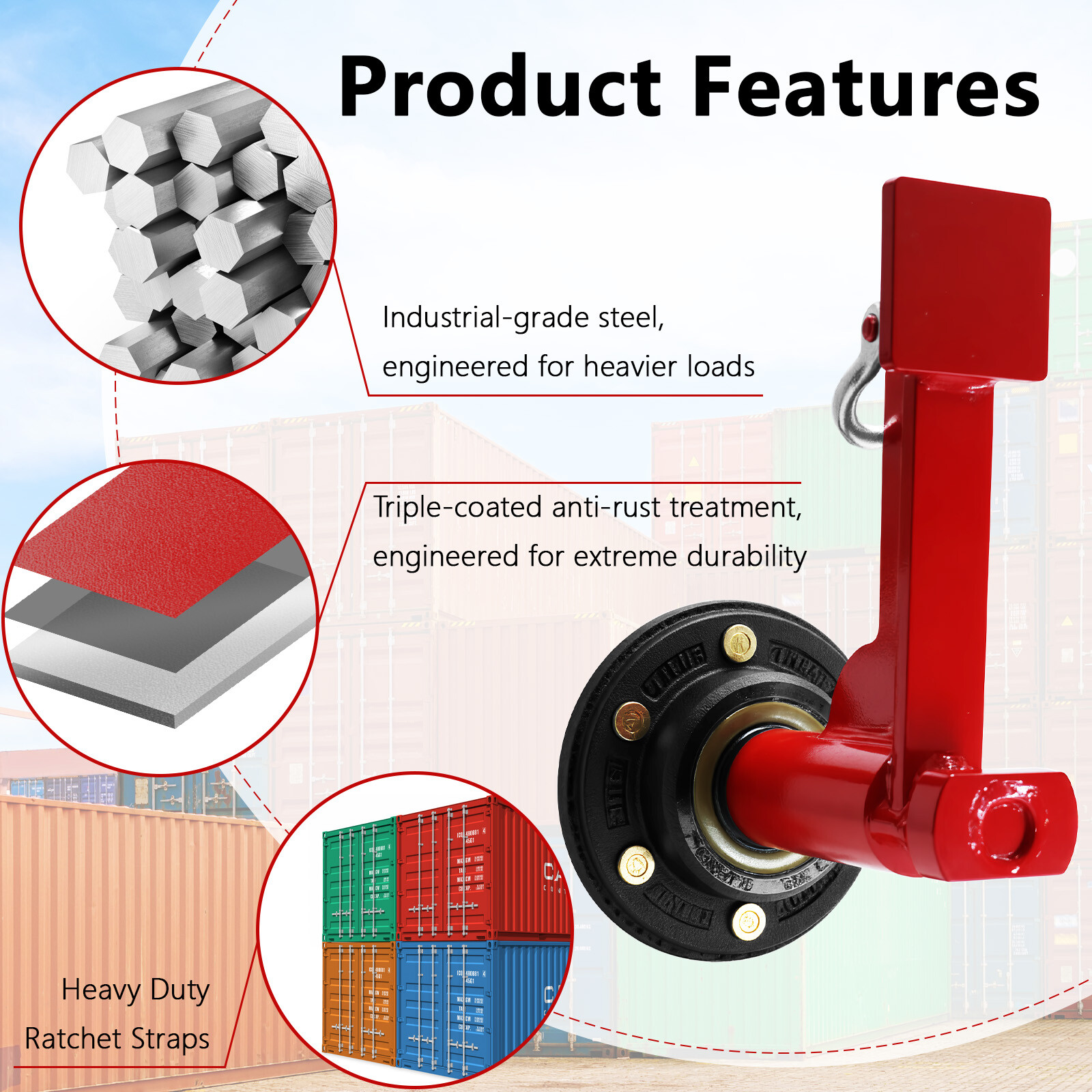2Pack Shipping Container Wheels 6-Lug Wheels Kit.