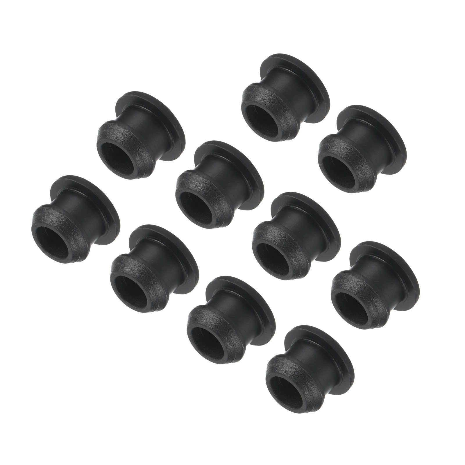 10Pcs Silicone Snap in Locking Hole Plugs Seal Cover Panel Round 9mm Black