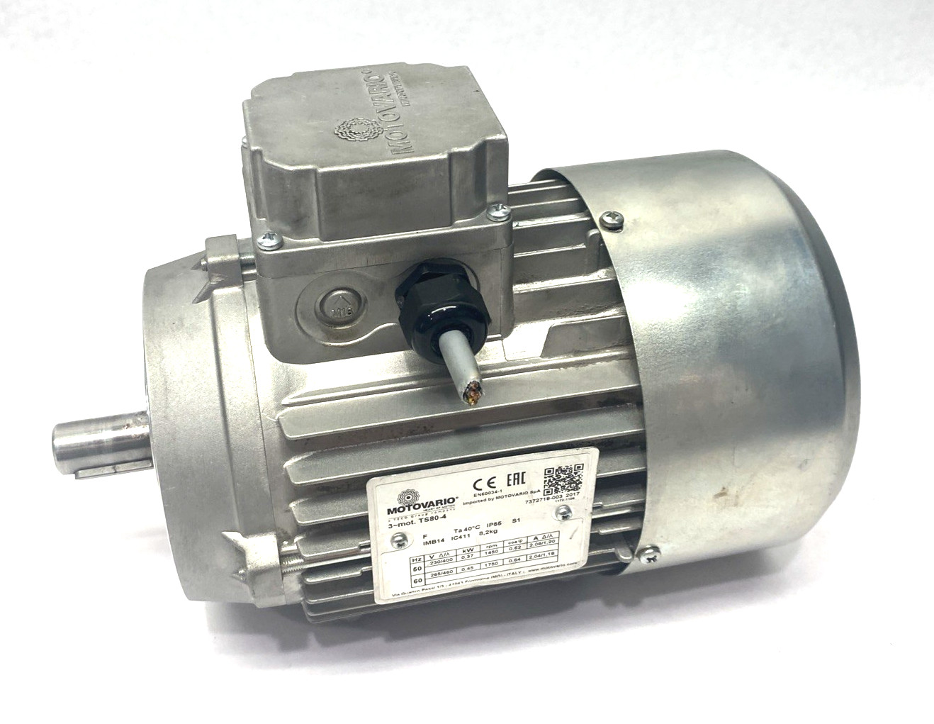 Motovario TS80A4D 0,37 230/400-50 B14 Electric Motor 3-Phase 0,37kW 1450rpm