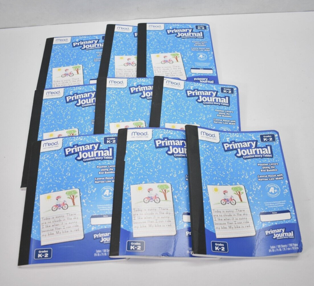 Lot of 9 Mead Primary Journal Creative Story Tablet For Grades K-2 100 Sheets