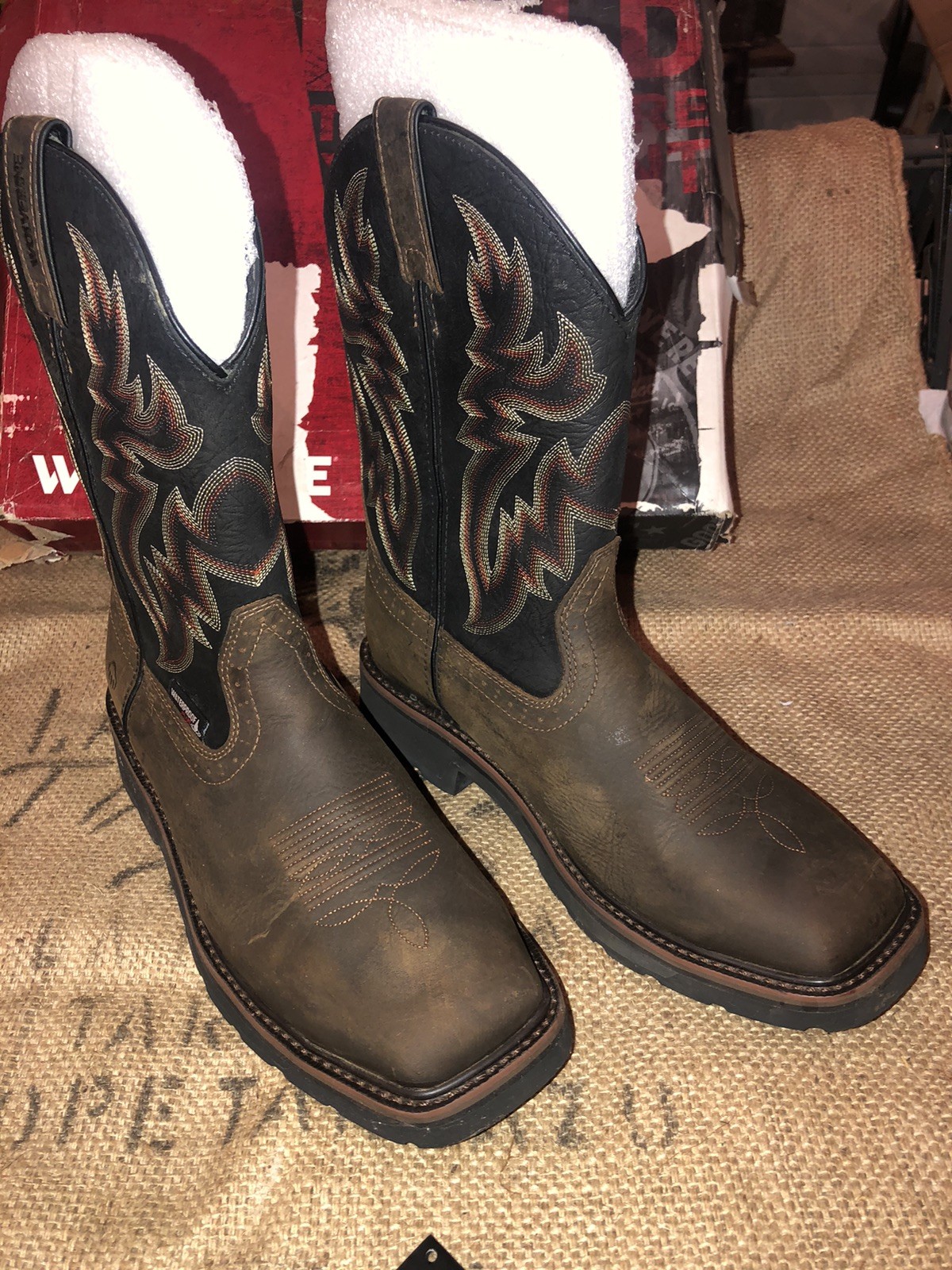 Wolverine Men’s Rancher ST WP 10in Work Boot, Black/Brown, Size Men’s 8.5EW