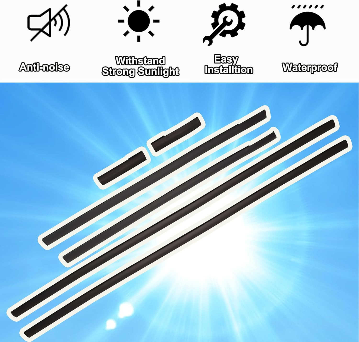 6Pcs Center Roof Drip Weatherstrip Molding Trim Toyota Highlander 2009-2014 OE