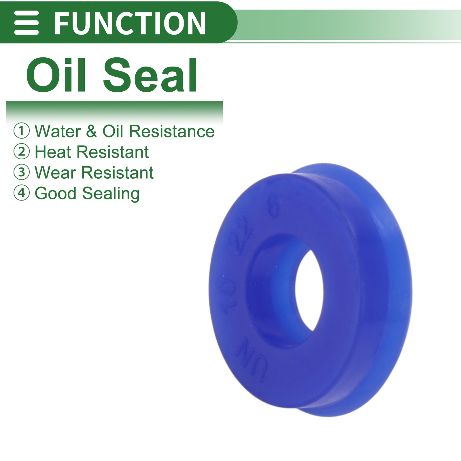 Oil Seal Seal Ring Rotary Shaft Seal TPU 10x22x6mm High Pressure Blue 10 Pcs