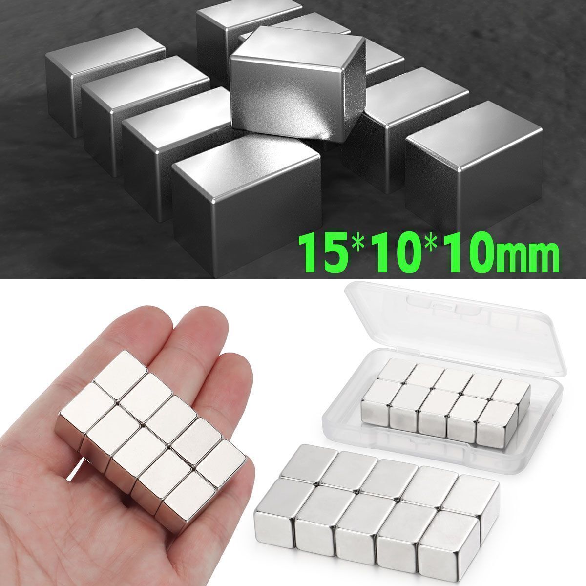 5/10/30/50pcs Magnets Block Cube Rare Earth Neodymium Magnetic 15*10*10mm N38 US