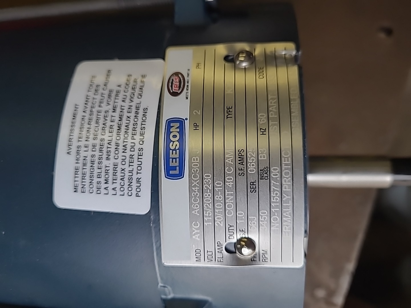 Leeson A6C34XC30B 2hp Explosion Proof Electric Motor