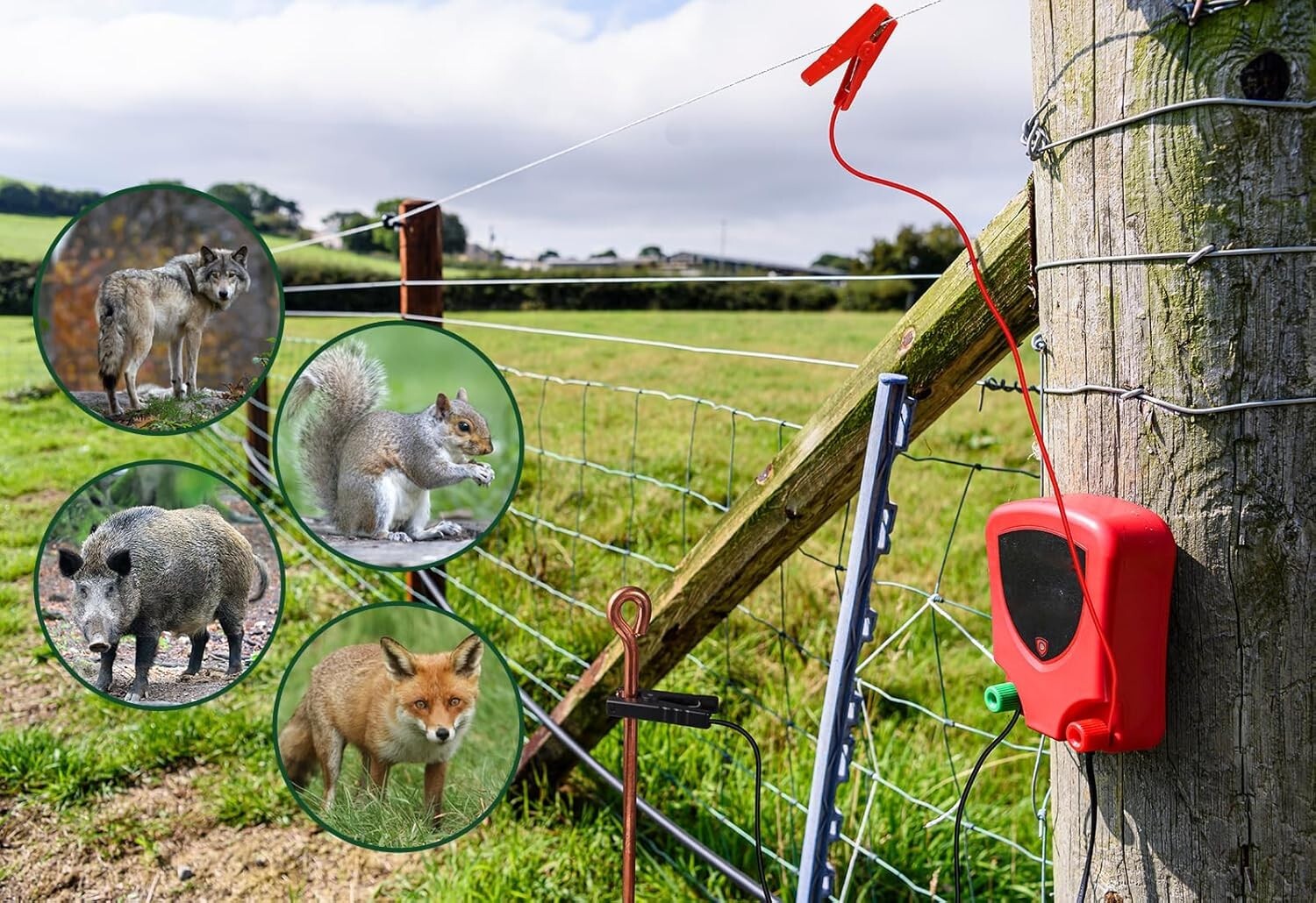 3Ft Electric Fence Wire, Solar Fence Charger Electric Fence Kit Connect Electric