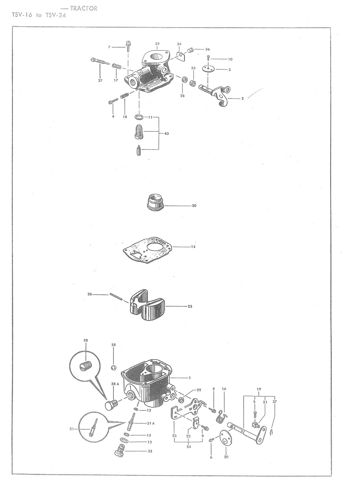 Identification Chart Marvel Schebler Tractor Carburetors Sec. 3 Massey TSX TSV