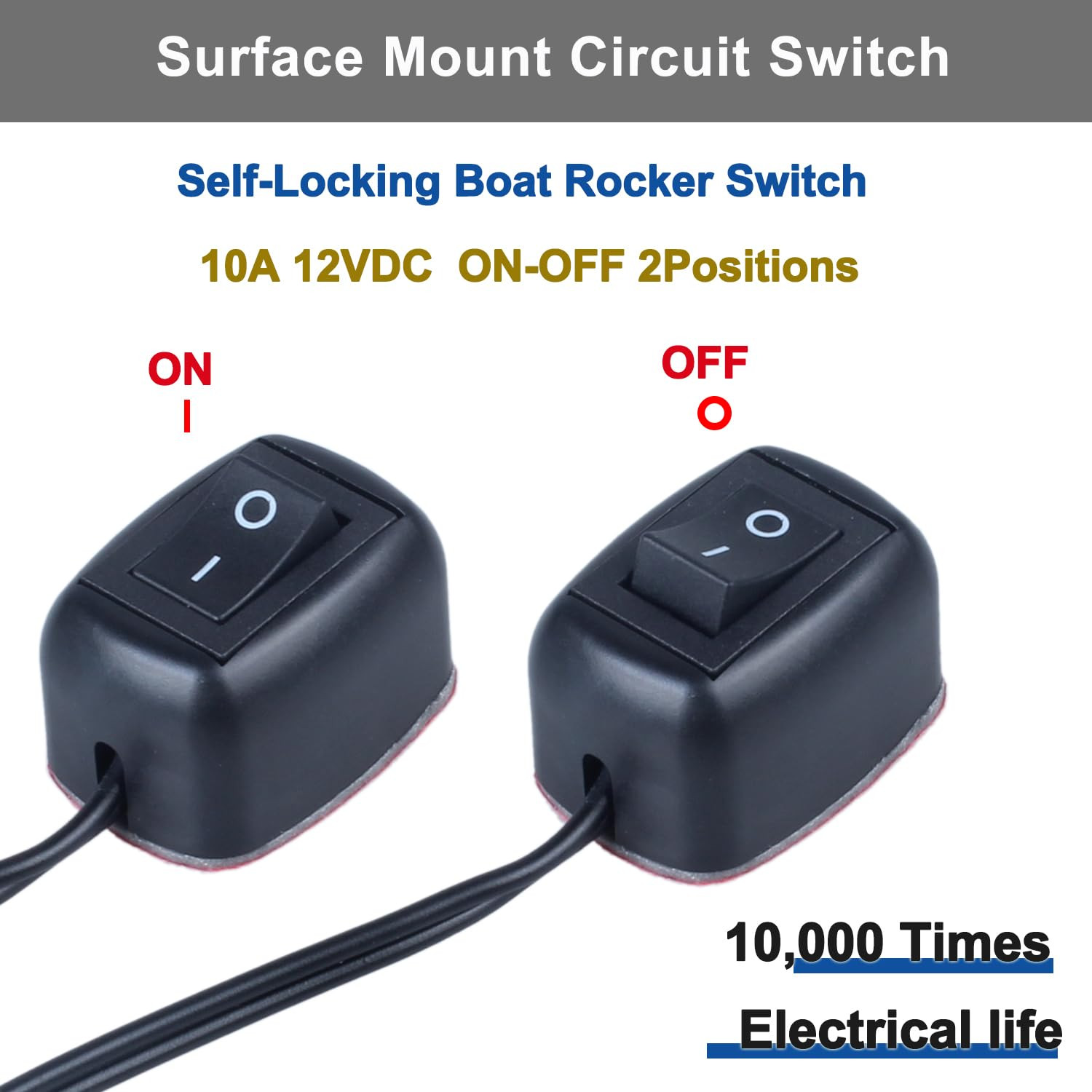Paste Type Inline Rocker Switch on off 250V 12VDC SPST Surface Mount Toggle Swit