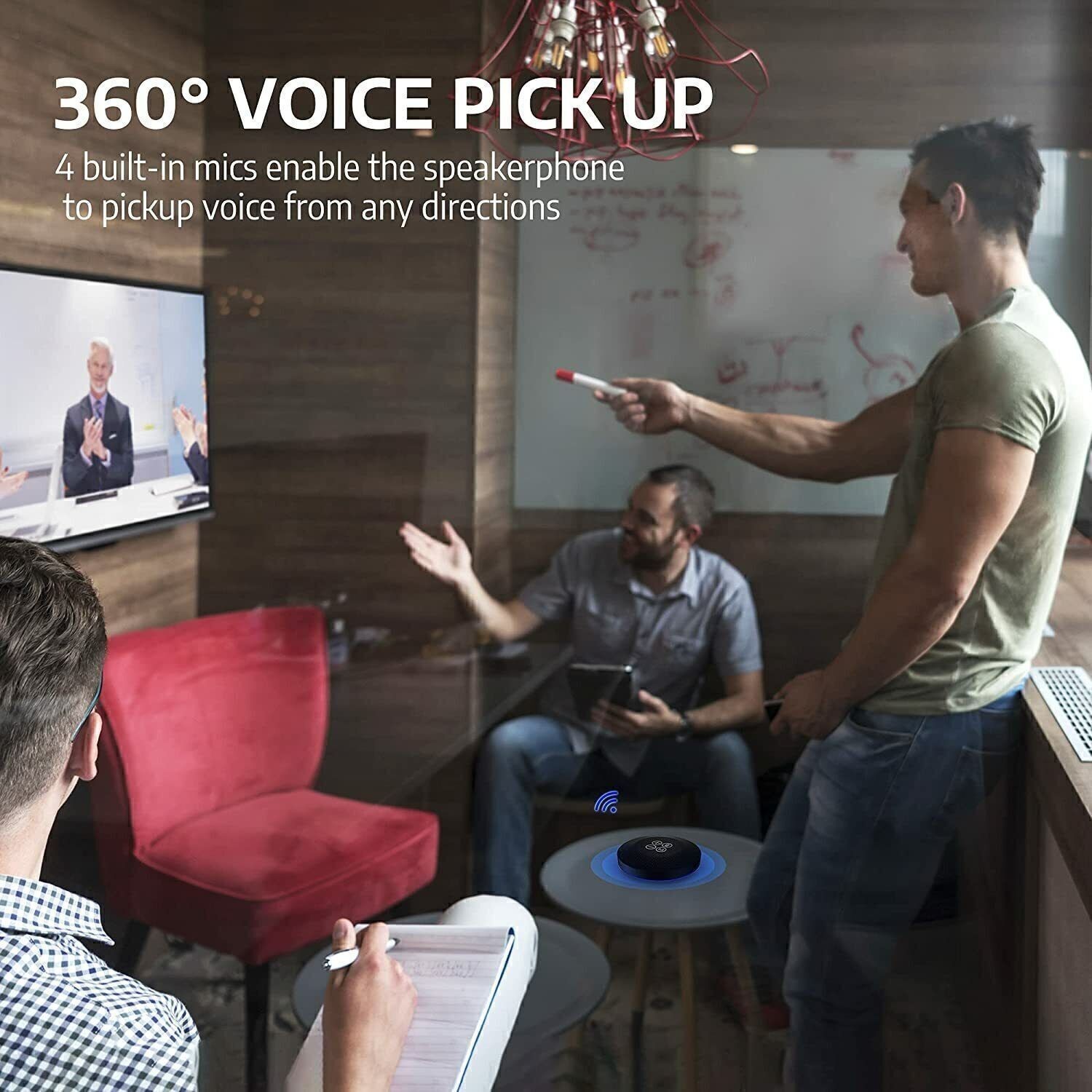 New Wireless Video Conference Speakerphone Voice Pickup Bluetooth Speaker US