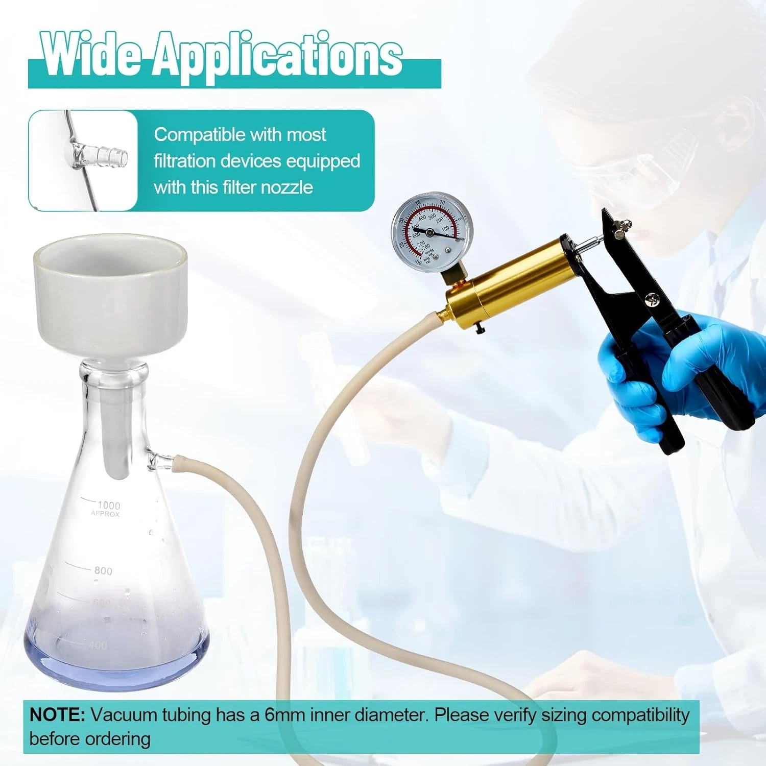 Lab Manual Hand Vacuum Pump Lab Hand-held Vacuum Pump Pressure Suction Pumps US