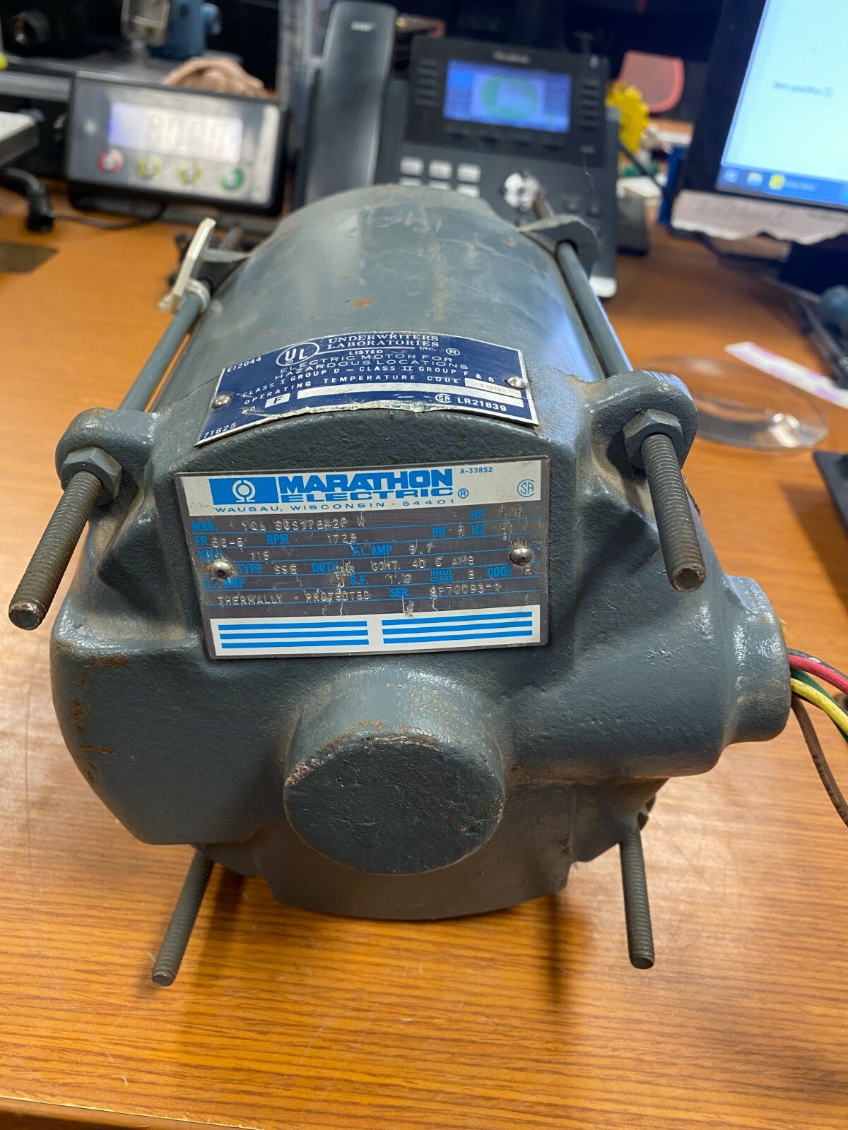 👀 NEW MARATHON 1/6 HP EXPLOSION PROOF MOTOR 1725 RPM 56-5 FR 115V YQA56S17E42PW