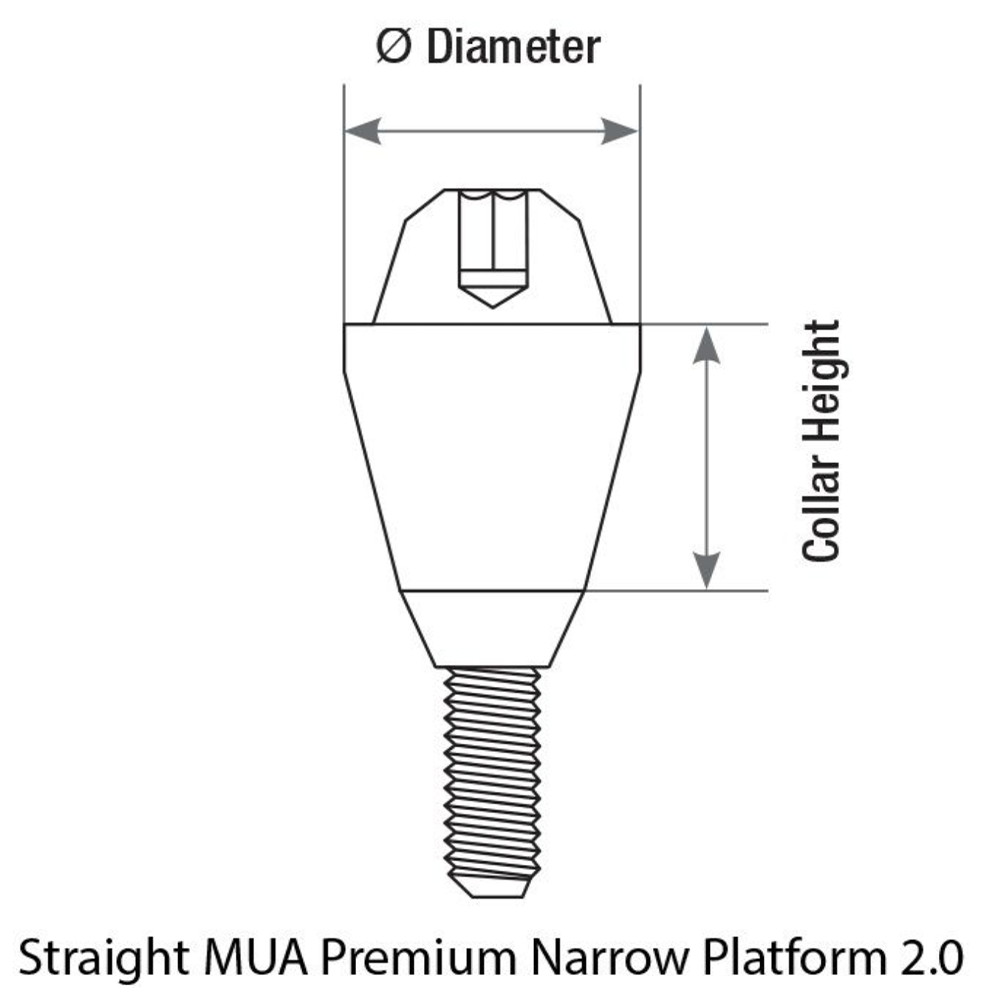 1x Kit Prosthetic Straight Multi Unit 1.6 NP Int Hex 2.0mm Connection Titanium