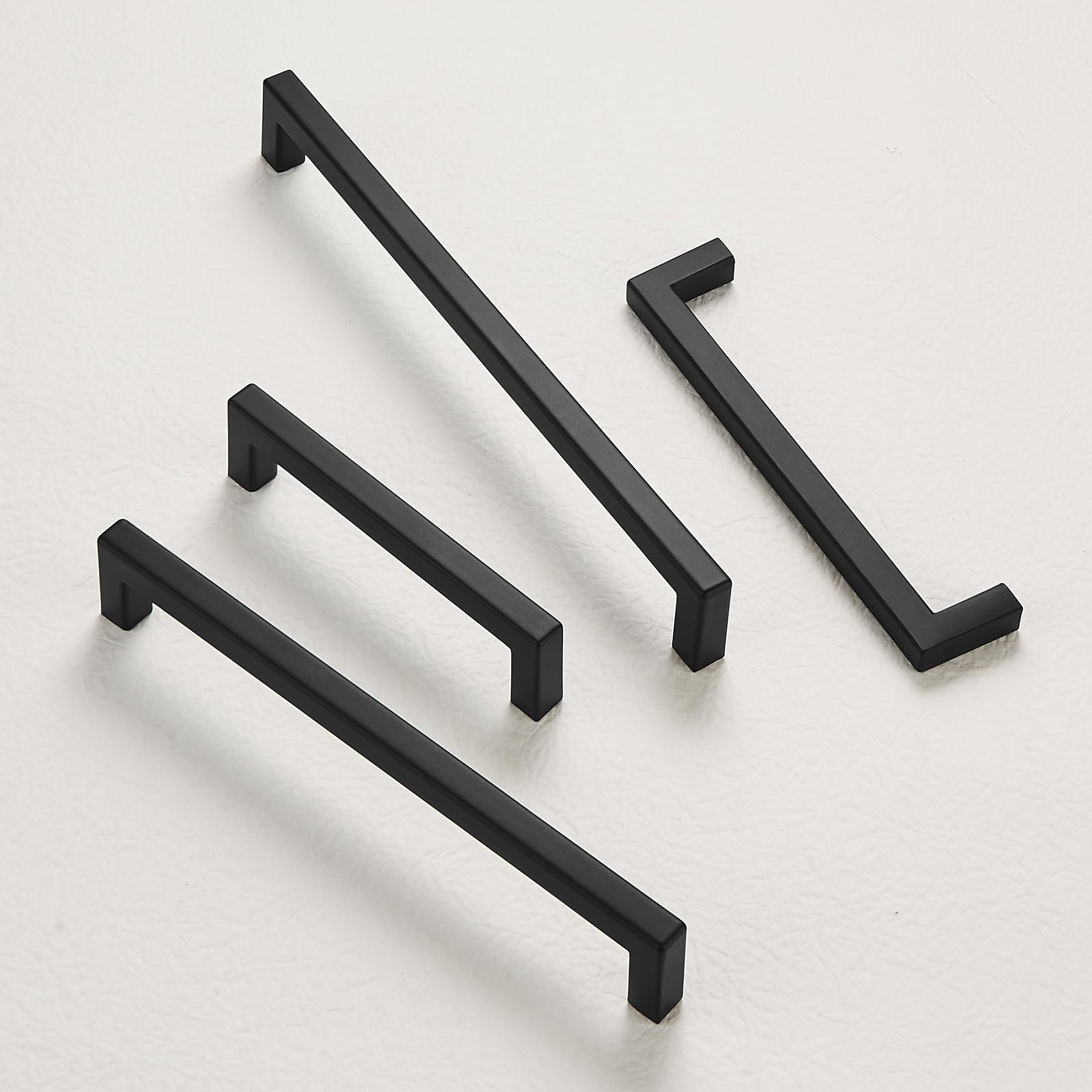 10 Pack Soild 3-3/4in(96mm) Black Cabinet Handles Square Matte Black Cabinet …